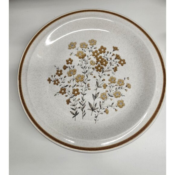 12" Stoneware Chop Plate, Serving Dish, Neutral Floral Retro Colorstone - Picture 1 of 4
